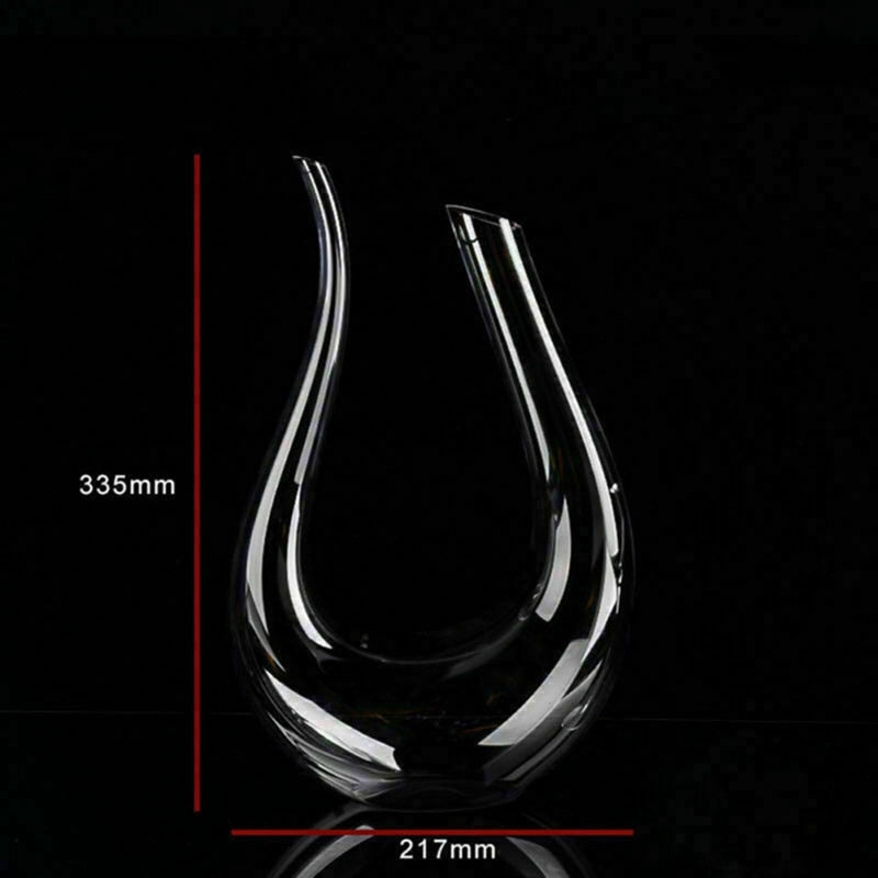 "Eleganter bleifreier Kristall Weindekanter, 1500ml, U-Form, für optimales Belüften und stilvolles Servieren von Wein."