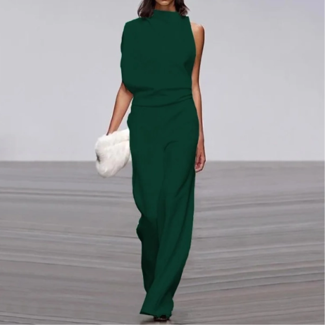 Eleganter Damen-Jumpsuit für den Sommer, ärmellos, weite Beine, fließendes Design, in schlichtem Einfarbig, ideal für jeden A