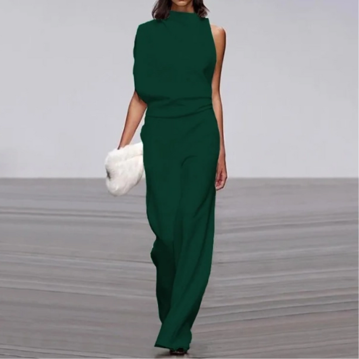 Eleganter Damen-Jumpsuit für den Sommer, ärmellos, weite Beine, fließendes Design, in schlichtem Einfarbig, ideal für jeden A