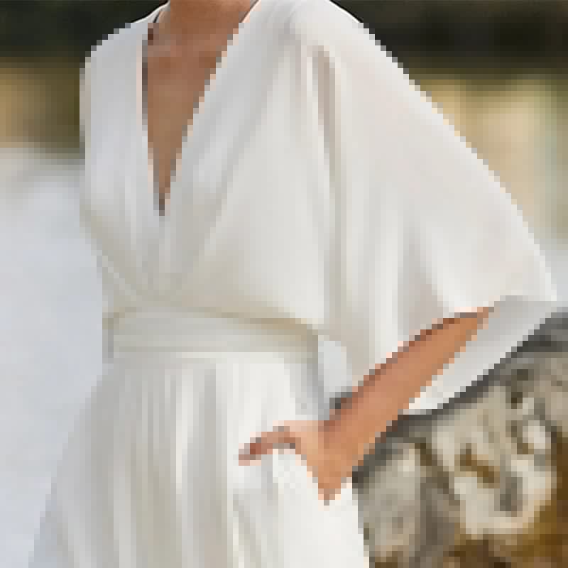 "Eleganter Damen-Jumpsuit mit V-Ausschnitt, Dolman-Ärmeln, elastischem Bund und weiten Hosen in Schwarz und Weinrot."