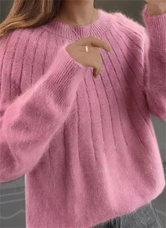 Eleganter Damenkaschmirpullover, moderner Schnitt, weiche Kaschmirmischung, erhältlich in Beige, Blau, Rosa, Orange.