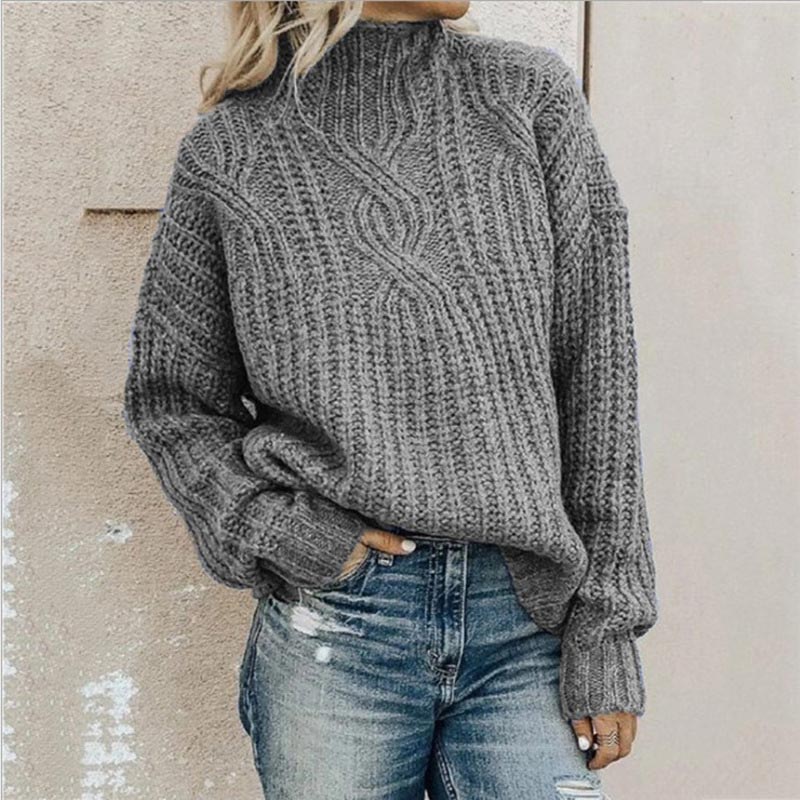 Eleganter Damenpullover in klassischem Design, weich und vielseitig, erhältlich in Blau, Grau und Rot für stilvolle Outfits.
