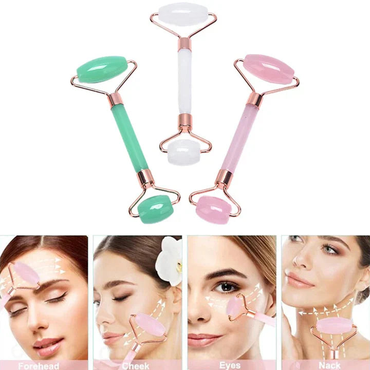 "Eleganter Gesichtsroller & Massageschaber aus Edelstein für strahlende, glatte Haut, doppelseitiges Design für effektive Pfl