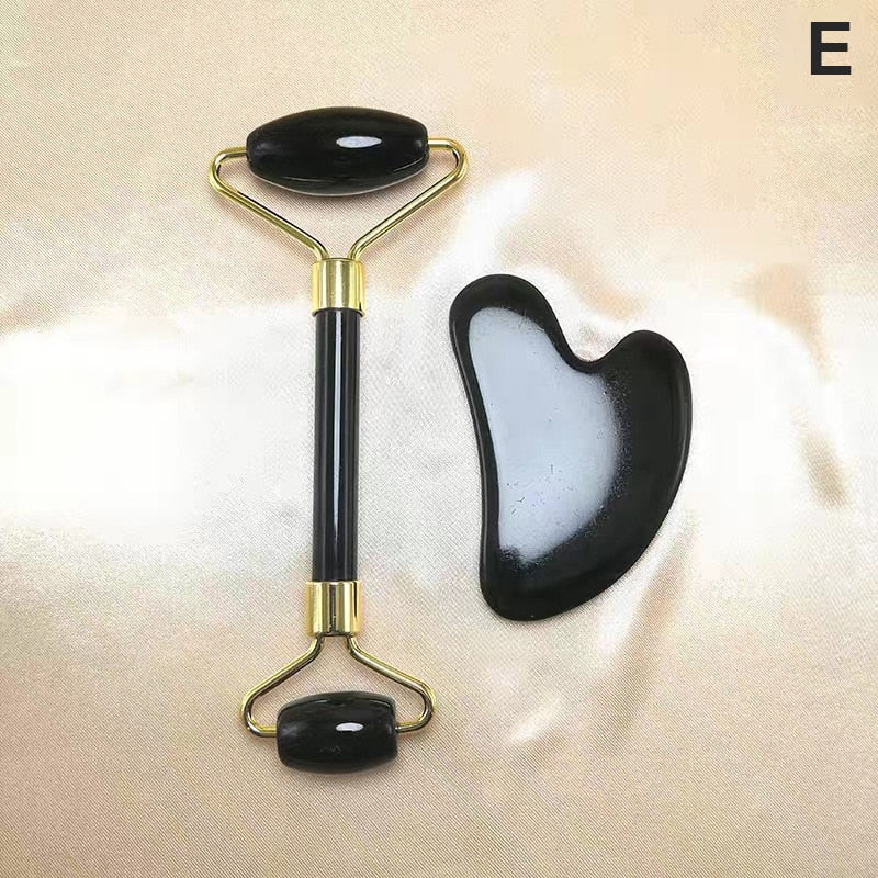 "Eleganter Gesichtsroller & Massageschaber aus Edelstein für strahlende, glatte Haut, doppelseitiges Design für effektive Pfl