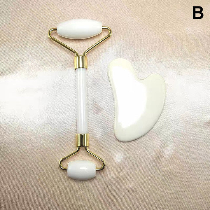 "Eleganter Gesichtsroller & Massageschaber aus Edelstein für strahlende, glatte Haut, doppelseitiges Design für effektive Pfl