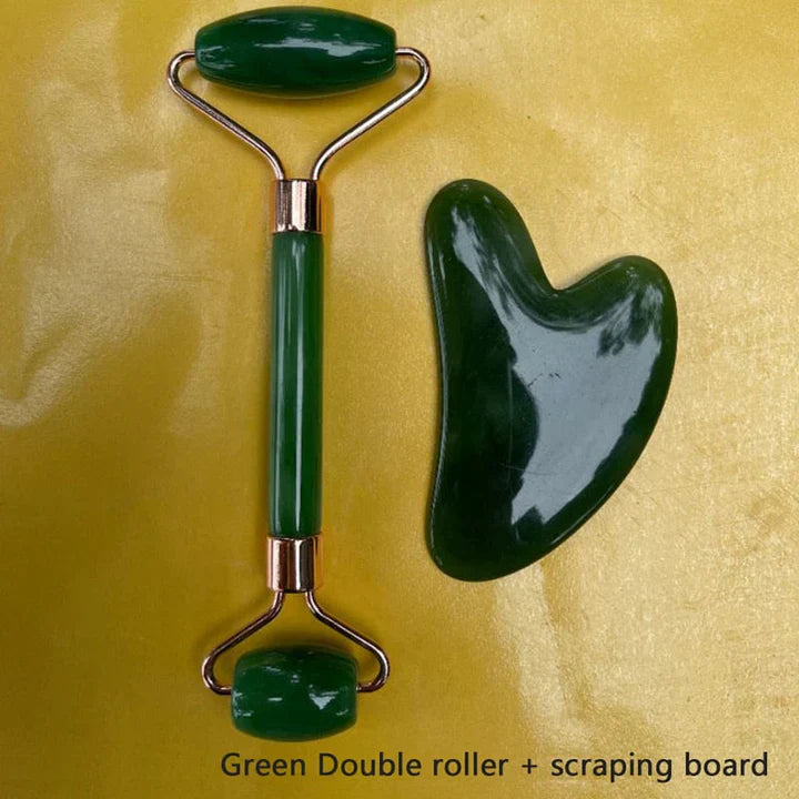 "Eleganter Gesichtsroller & Massageschaber aus Edelstein für strahlende, glatte Haut, doppelseitiges Design für effektive Pfl