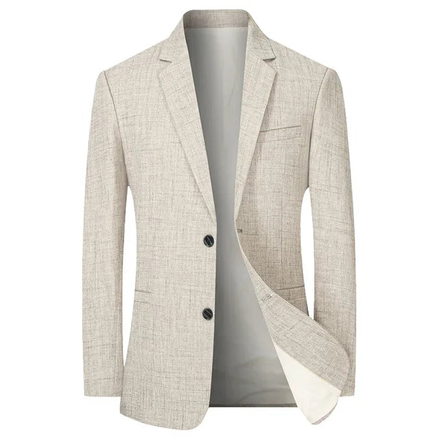 "Eleganter Herren Blazer im Vintage-Stil, einreihig, schmal geschnitten, vielseitig für formelle und lässige Anlässe."