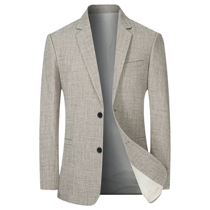 "Eleganter Herren Blazer im Vintage-Stil, einreihig, schmal geschnitten, vielseitig für formelle und lässige Anlässe."