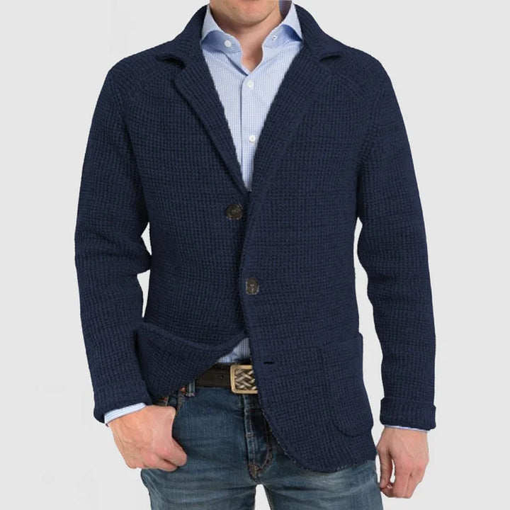 "Eleganter Herren-Blazer in Schwarz, ideal für Business und Freizeit, mit zeitlosem Design und komfortablem Schnitt."