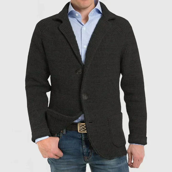 "Eleganter Herren-Blazer in Schwarz, ideal für Business und Freizeit, mit zeitlosem Design und komfortablem Schnitt."