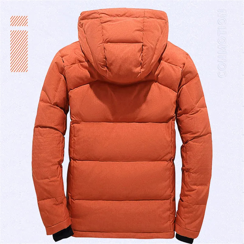 "Eleganter, wasserabweisender Wintermantel für Herren in Blau mit hervorragender Isolierung und zeitlosem Design."