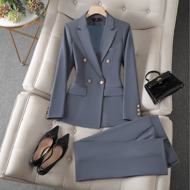 Eleganter Zweiteiliger Damen-Anzug, stilvoll mit Jacke und Hose, ideal für elegante und bequeme Looks für Arbeit und Freizeit