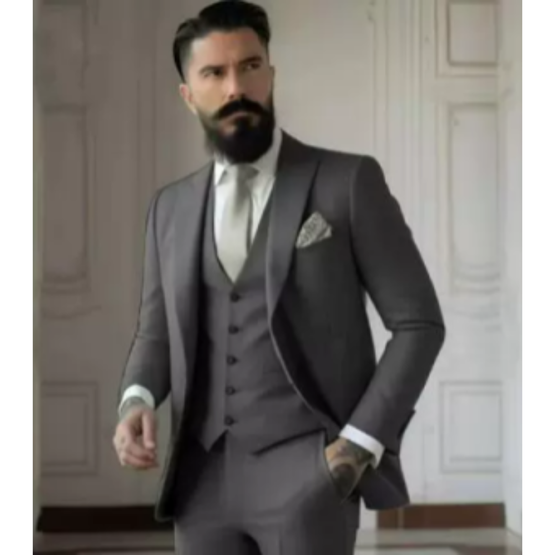 Elegantes 3-teiliges Herren Anzug Set für Hochzeiten; Sakko, Weste und Hose in modernem Schnitt; ideal für feierliche Anlässe