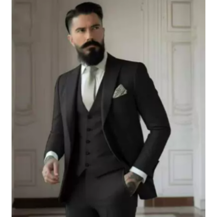 Elegantes 3-teiliges Herren Anzug Set für Hochzeiten; Sakko, Weste und Hose in modernem Schnitt; ideal für feierliche Anlässe
