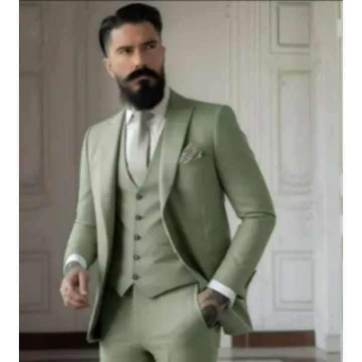 Elegantes 3-teiliges Herren Anzug Set für Hochzeiten; Sakko, Weste und Hose in modernem Schnitt; ideal für feierliche Anlässe