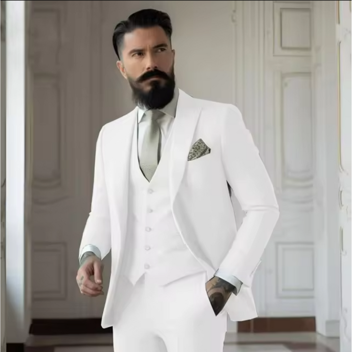 Elegantes 3-teiliges Herren Anzug Set für Hochzeiten; Sakko, Weste und Hose in modernem Schnitt; ideal für feierliche Anlässe
