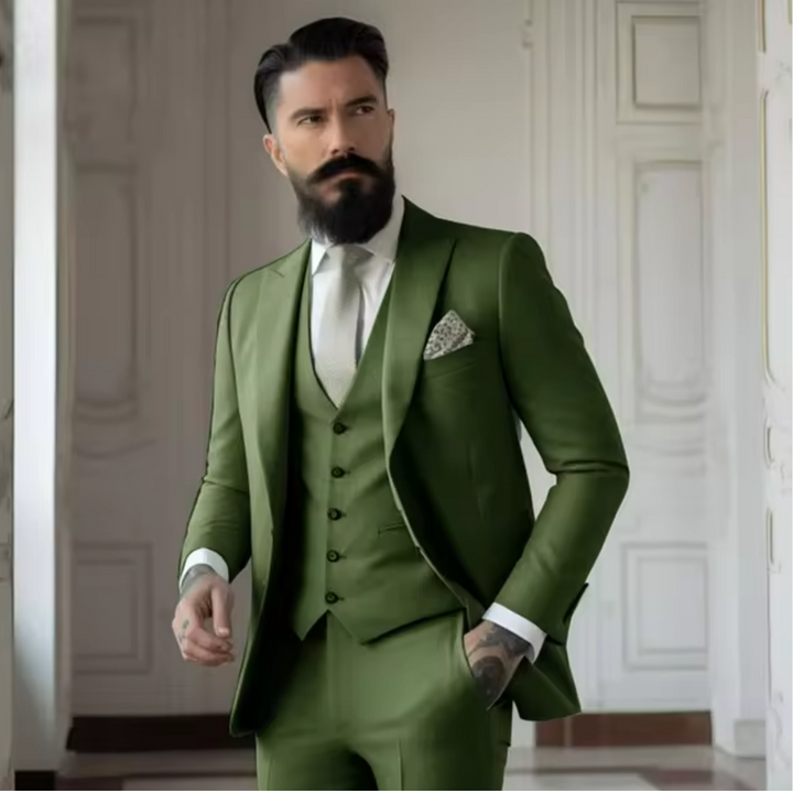 Elegantes 3-teiliges Herren Anzug Set für Hochzeiten; Sakko, Weste und Hose in modernem Schnitt; ideal für feierliche Anlässe