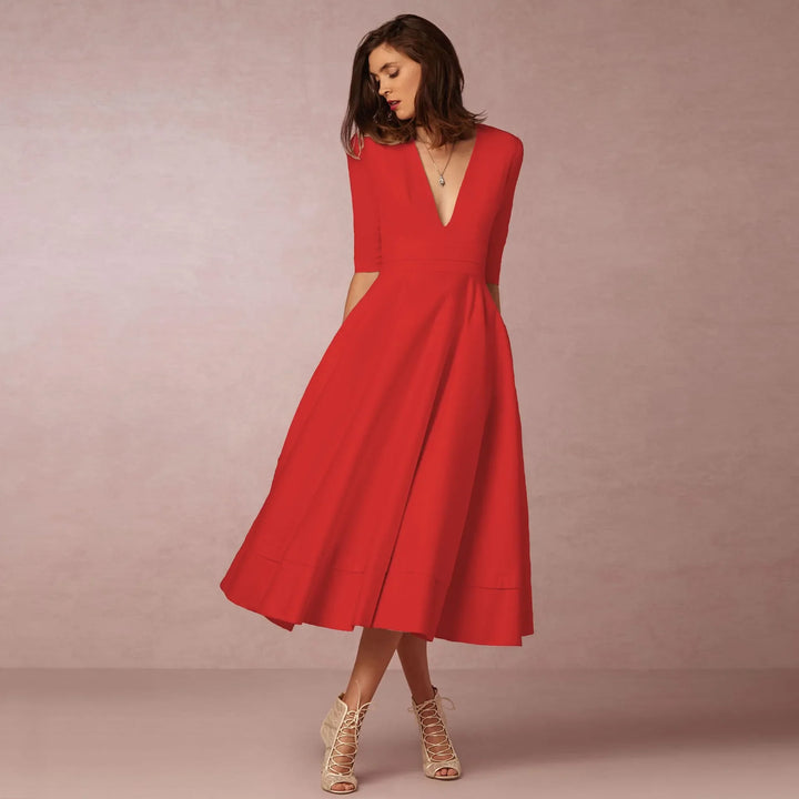 Elegantes ärmelloses Prinzessinnenkleid für Damen in verschiedenen Farben mit klassischer Silhouette, perfekt für Anlässe.