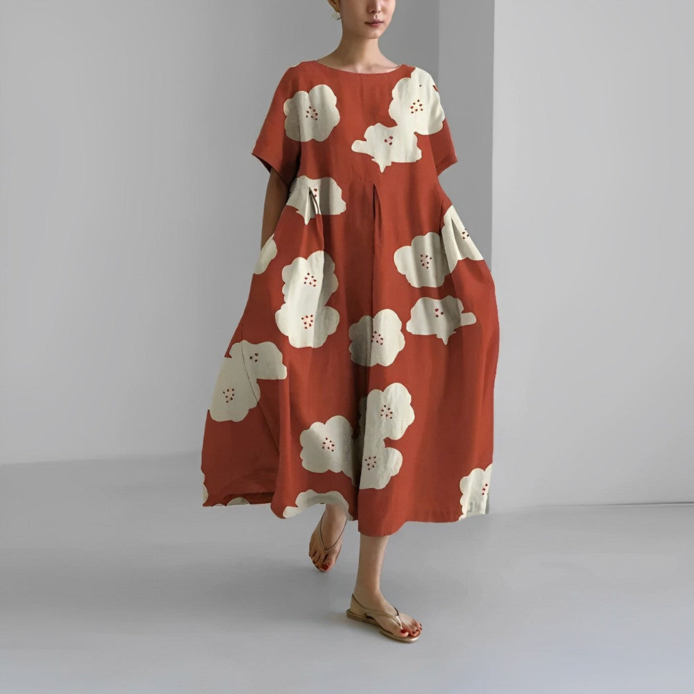Elegantes Damen Blumenkleid mit floralen Mustern, perfekte Wahl für Sommer, kombiniert Komfort mit stilvoller Passform.