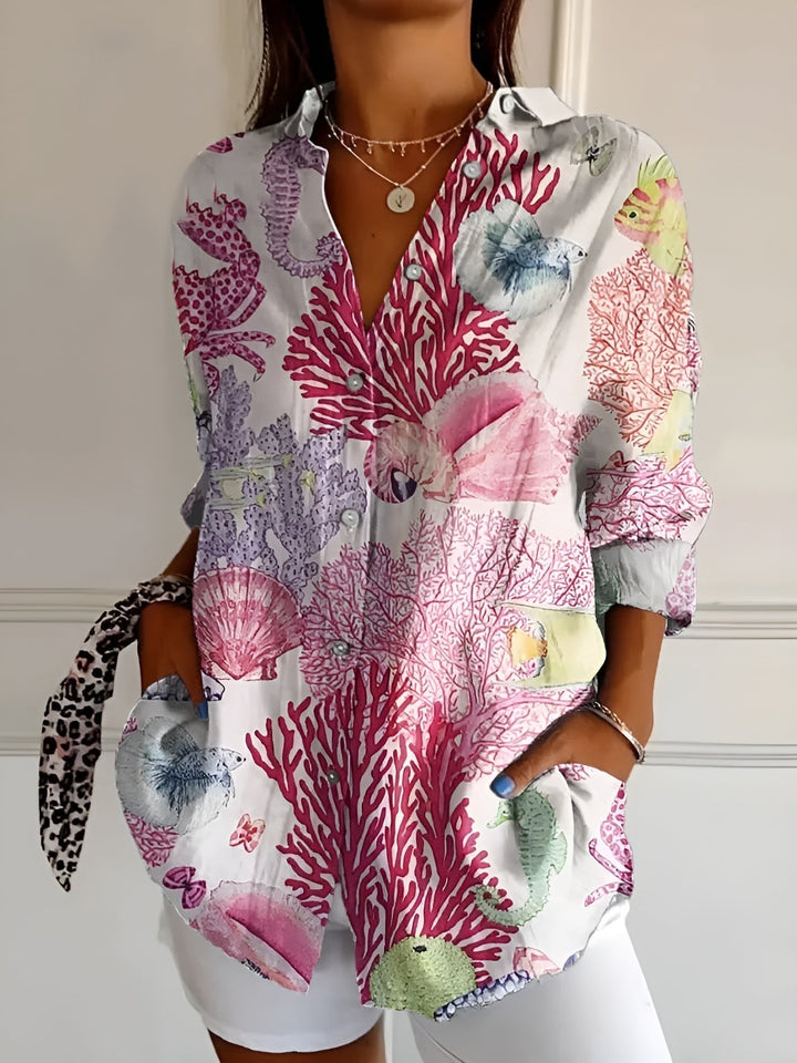 Elegantes Damen Button-Down-Hemd, leicht, atmungsaktiv, figurbetont, für einen stilvollen und komfortablen Look.