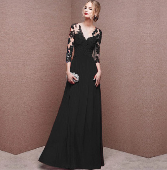 Elegantes Damen-Maxikleid, lang und fließend, in S bis 3XL, ideal für Hochzeiten und Anlässe, zeitloser Stil, bequeme Passfor