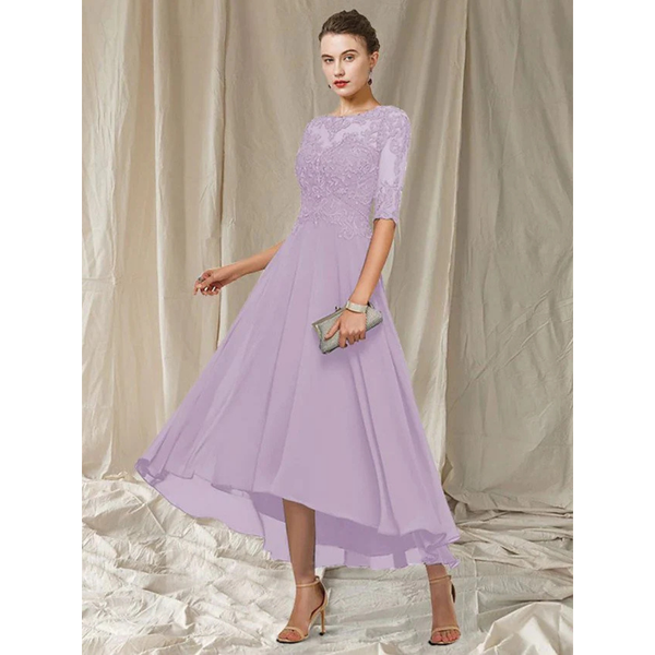 Elegantes Damen-Midi-Kleid mit 3/4-Ärmeln, schmeichelnde Silhouette, vielseitige Länge, perfekt für besondere Anlässe.