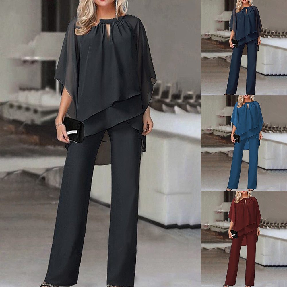 Elegantes Damen-Set, glänzend mit elegantem Schnitt, ideal für besondere Anlässe, stilvoll und bequem zu tragen.