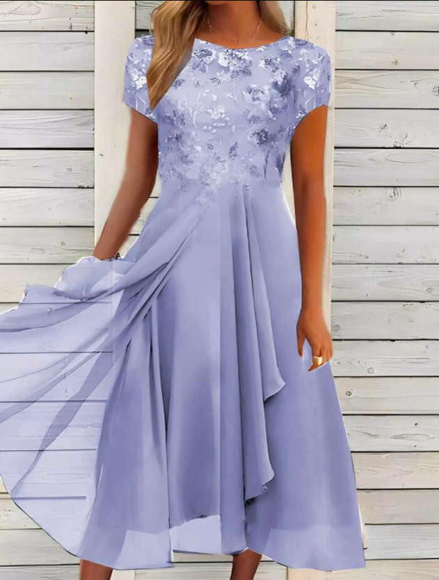 Elegantes Damen-Sommerkleid ohne Ärmel, luftig und stilvoll, ideal für Gartenpartys, aus hochwertigem Stoff.