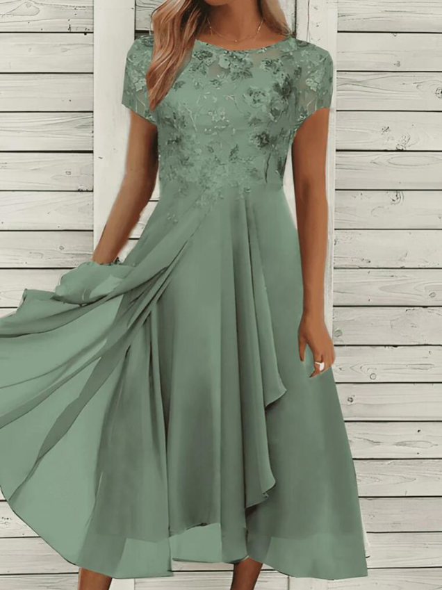 Elegantes Damen-Sommerkleid ohne Ärmel, luftig und stilvoll, ideal für Gartenpartys, aus hochwertigem Stoff.
