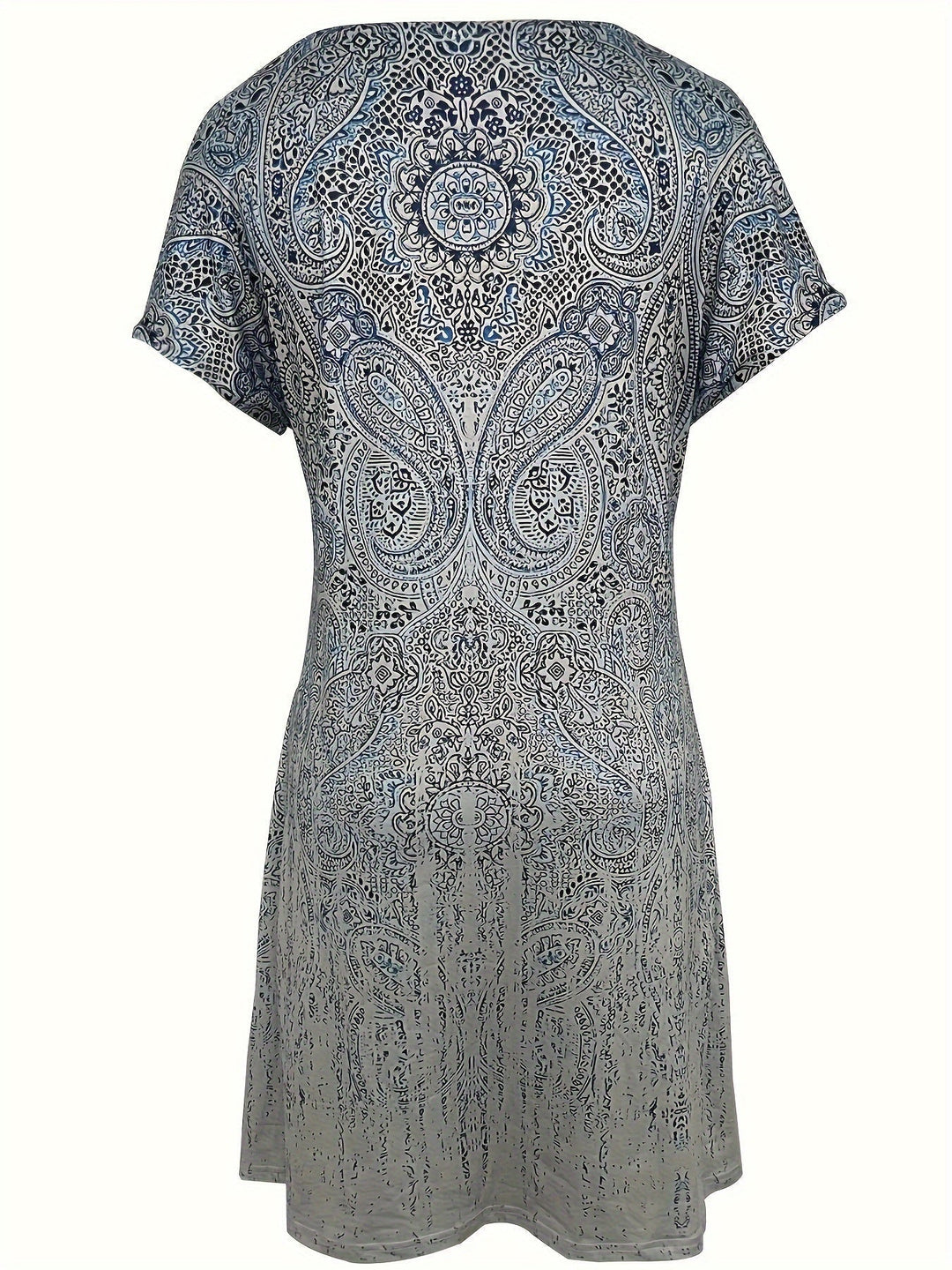 Elegantes Damen-Sommerkleid, Rundhalsausschnitt, kurze Ärmel, Mini, ideal für sonnige Tage, stilvoll und luftig.