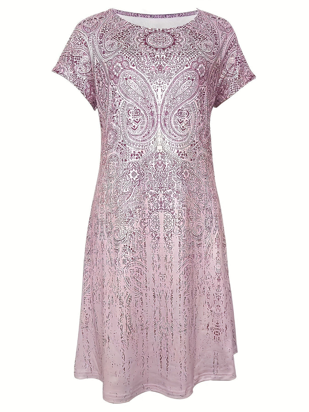 Elegantes Damen-Sommerkleid, Rundhalsausschnitt, kurze Ärmel, Mini, ideal für sonnige Tage, stilvoll und luftig.
