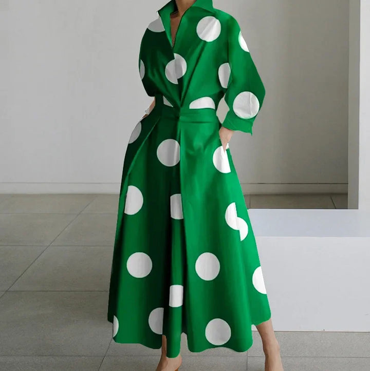"Elegantes Damen Sommerkleid, V-Ausschnitt, Midi-Länge in fließendem Stoff, ideal für Cocktailpartys und formelle Anlässe"