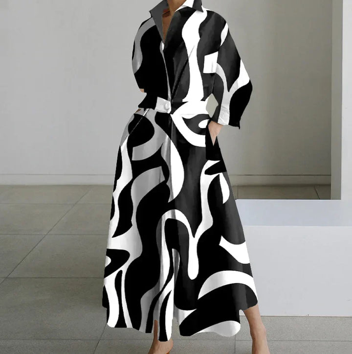 "Elegantes Damen Sommerkleid, V-Ausschnitt, Midi-Länge in fließendem Stoff, ideal für Cocktailpartys und formelle Anlässe"