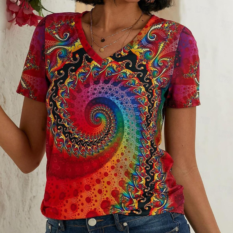 Elegantes Damen-Sommertop mit V-Ausschnitt, leicht und atmungsaktiv, ideal für heiße Sommertage und vielseitig kombinierbar.