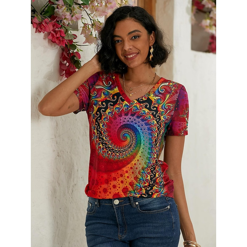 Elegantes Damen-Sommertop mit V-Ausschnitt, leicht und atmungsaktiv, ideal für heiße Sommertage und vielseitig kombinierbar.