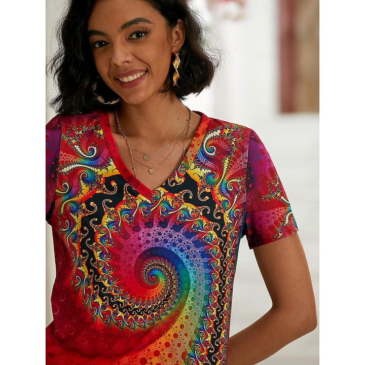 Elegantes Damen-Sommertop mit V-Ausschnitt, leicht und atmungsaktiv, ideal für heiße Sommertage und vielseitig kombinierbar.