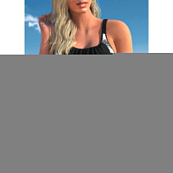 "Elegantes Damen Tankini Set, schmeichelnder Zweiteiler, stilvoll, schnell trocknend, ideal für Strand oder Pool"