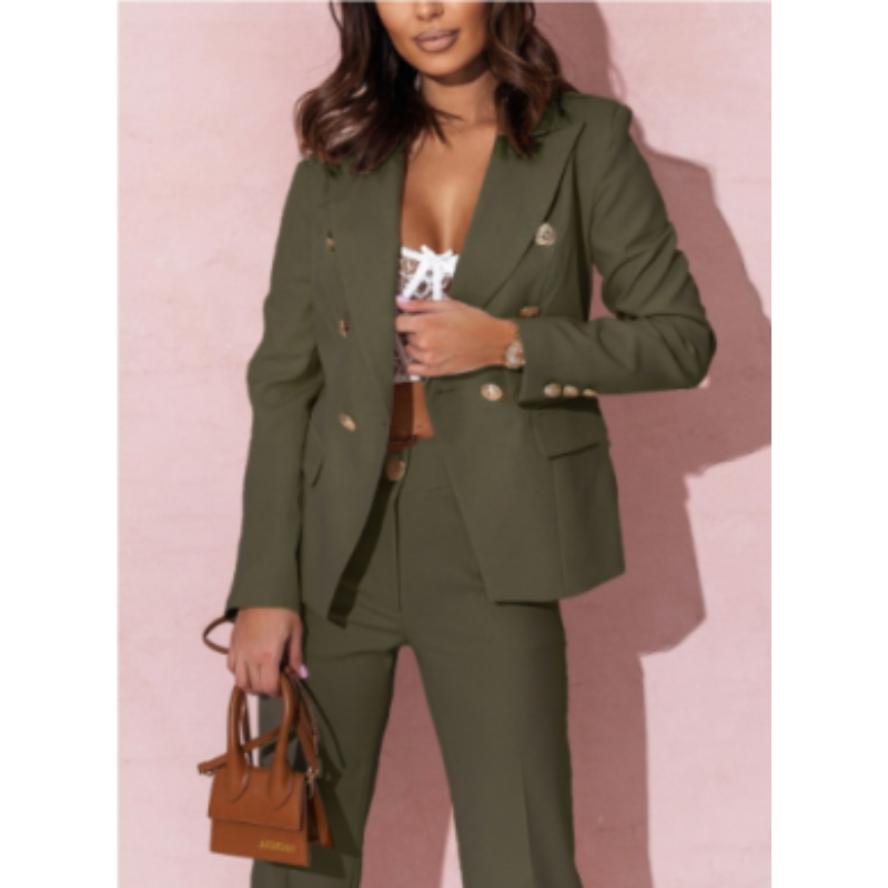 Elegantes Damen Zweiteiler Set mit klarer Silhouette und vielseitigen Farben, ideal für Business und professionelle Anlässe.