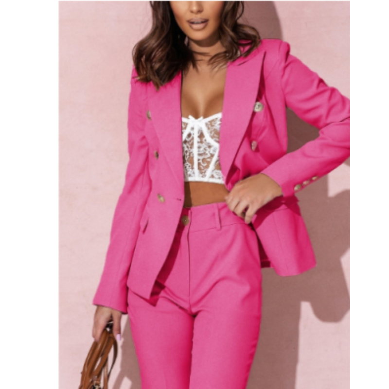 Elegantes Damen Zweiteiler Set mit klarer Silhouette und vielseitigen Farben, ideal für Business und professionelle Anlässe.