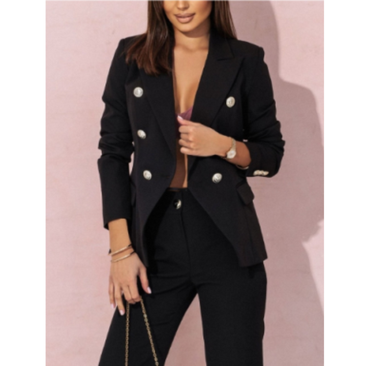 Elegantes Damen Zweiteiler Set mit klarer Silhouette und vielseitigen Farben, ideal für Business und professionelle Anlässe.
