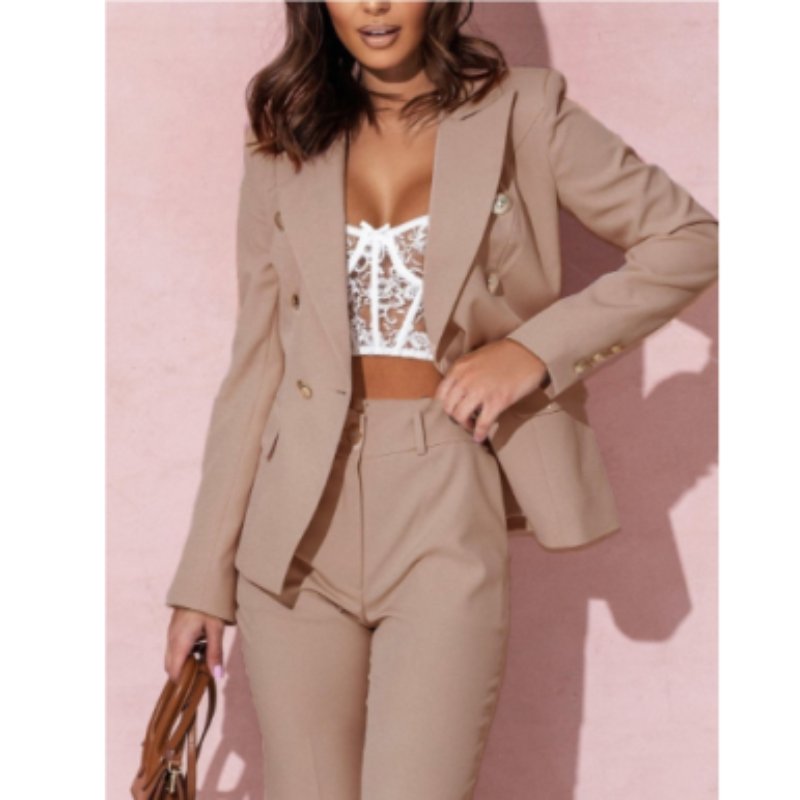 Elegantes Damen Zweiteiler Set mit klarer Silhouette und vielseitigen Farben, ideal für Business und professionelle Anlässe.