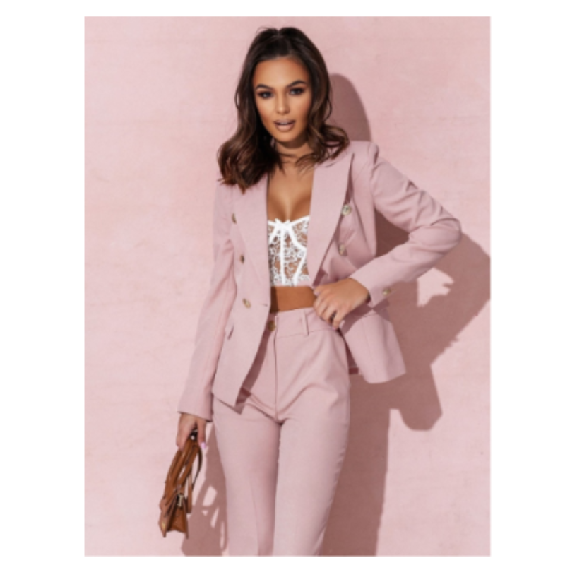 Elegantes Damen Zweiteiler Set mit klarer Silhouette und vielseitigen Farben, ideal für Business und professionelle Anlässe.
