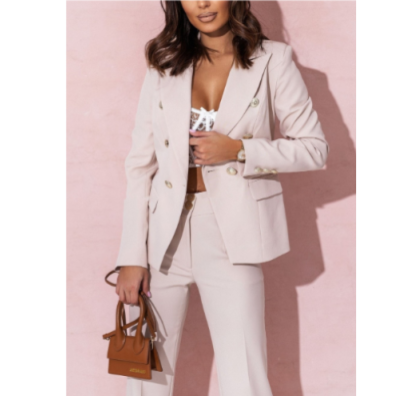 Elegantes Damen Zweiteiler Set mit klarer Silhouette und vielseitigen Farben, ideal für Business und professionelle Anlässe.