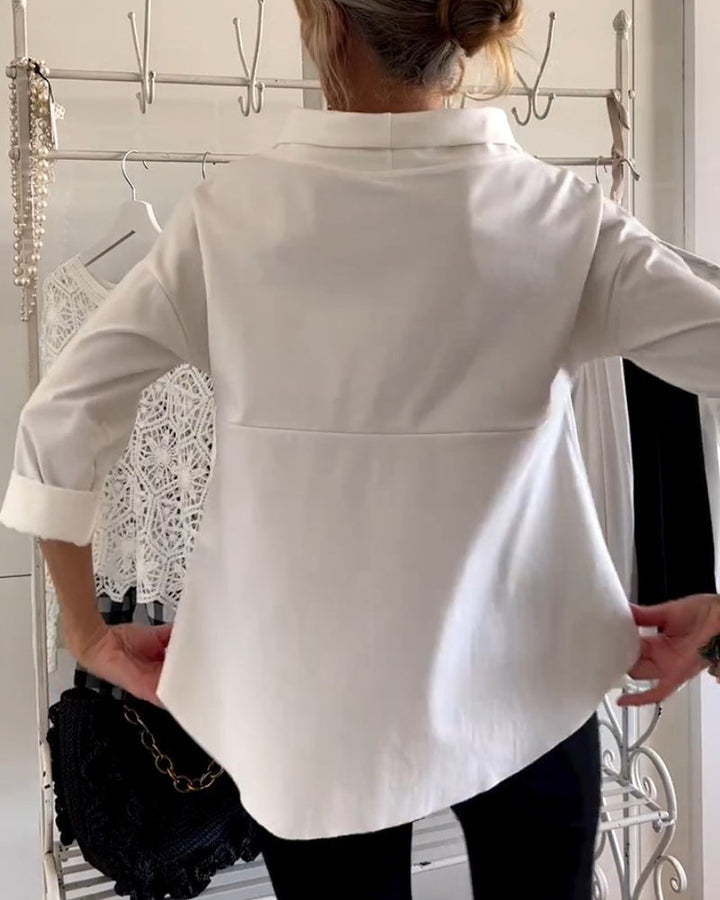 Elegantes Damenoberteil Emma, zeitloses Design, hoher Kragen, vielseitig kombinierbar, perfekte Wahl, atmungsaktiver Stoff.