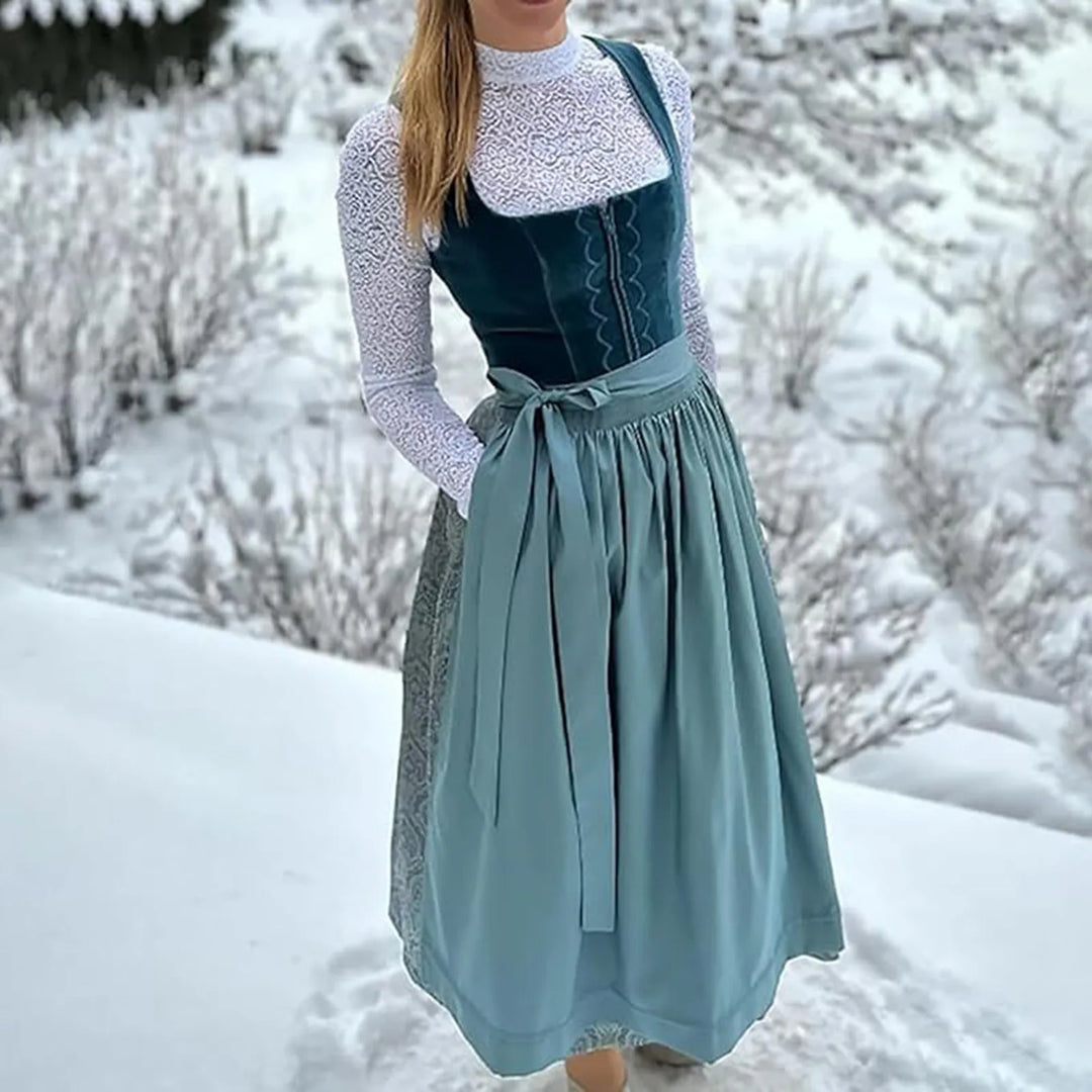 Elegantes Dirndl-Oktoberfestkleid im Vintage-Stil, Damen, Größe M-3XL. Traditionelles Design mit modernem Flair.