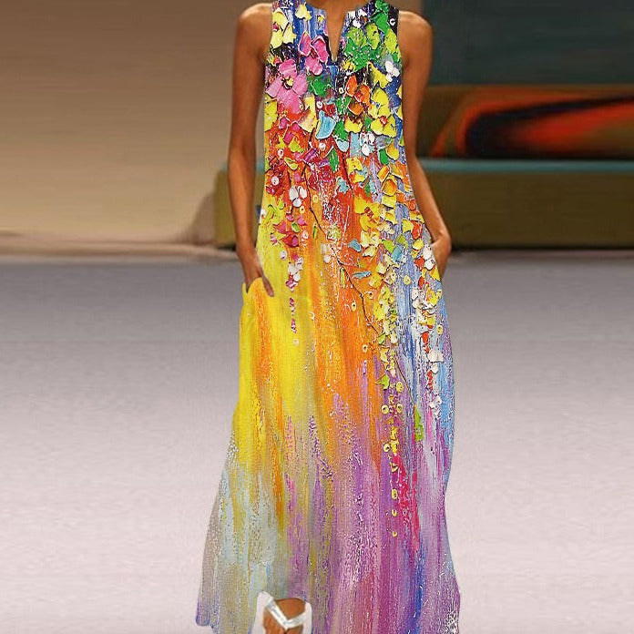 Elegantes gelbes Damenkleid, stilvolles Design, luxuriöser Stoff, betont Silhouette, ideal für elegante Anlässe.