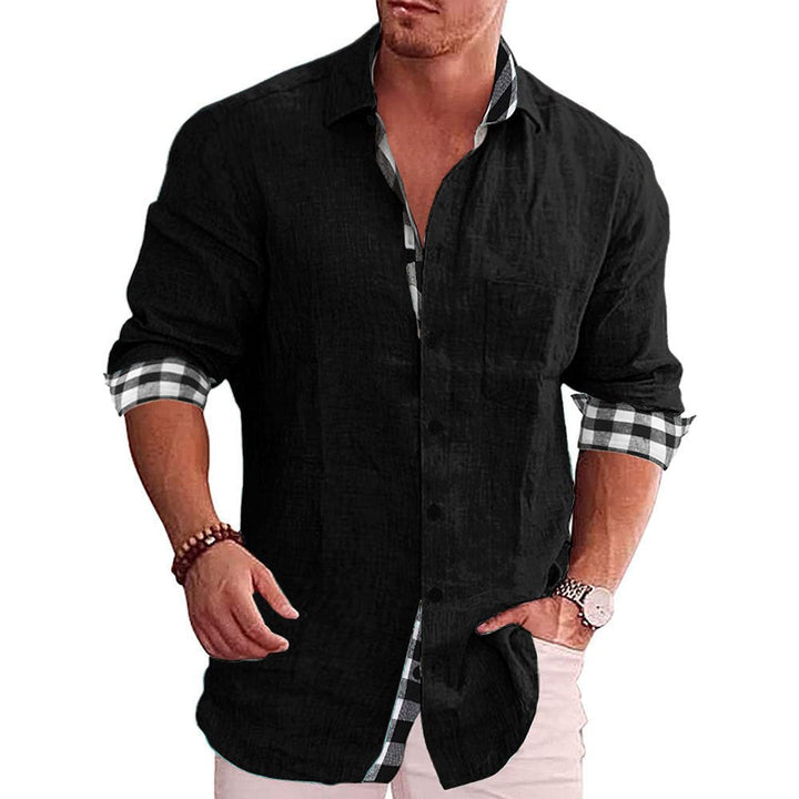 Elegantes Herren Langarm-Button-Down-Hemd, komfortabel, für Büro oder Freizeit; stilvolles Update für die Garderobe.