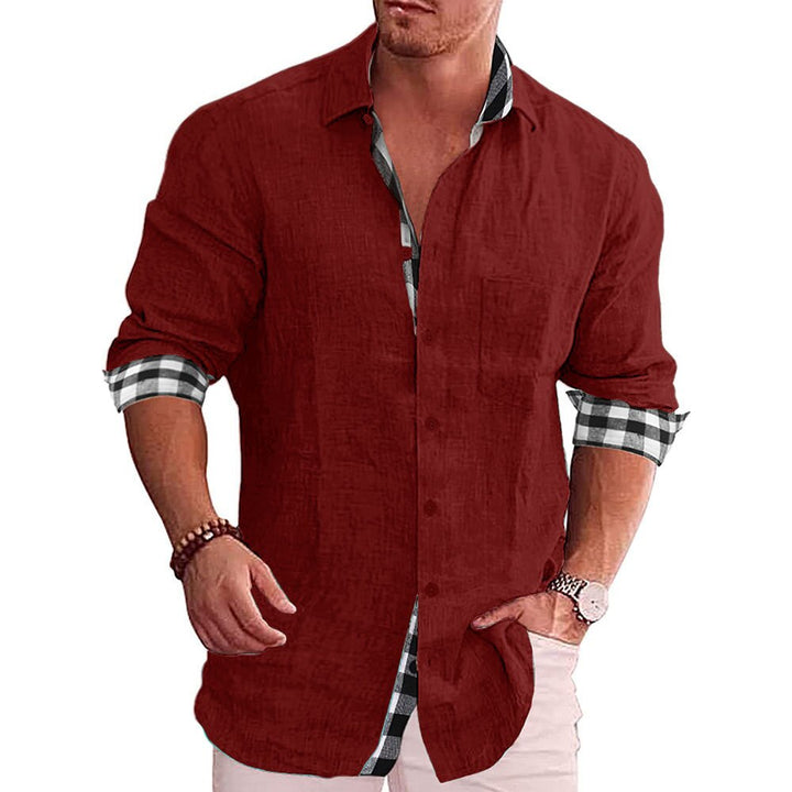 Elegantes Herren Langarm-Button-Down-Hemd, komfortabel, für Büro oder Freizeit; stilvolles Update für die Garderobe.