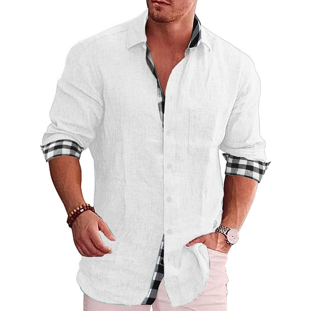 Elegantes Herren Langarm-Button-Down-Hemd, komfortabel, für Büro oder Freizeit; stilvolles Update für die Garderobe.