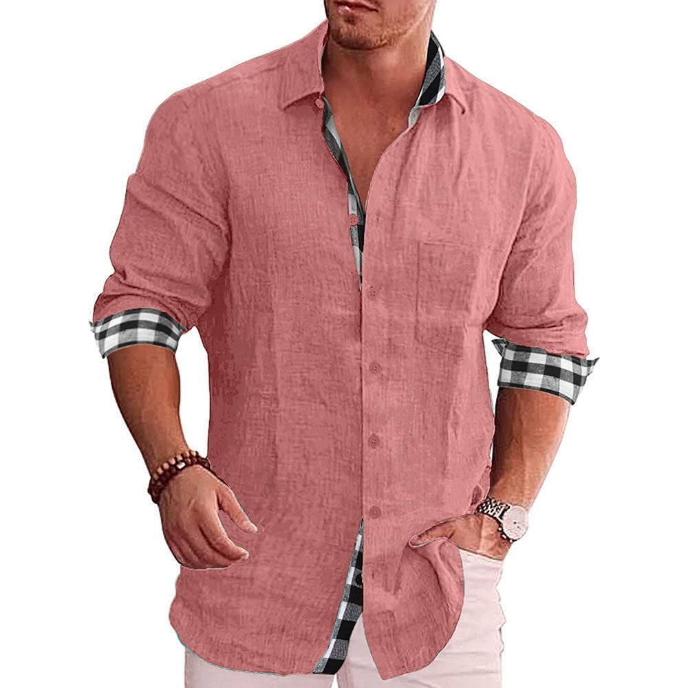 Elegantes Herren Langarm-Button-Down-Hemd, komfortabel, für Büro oder Freizeit; stilvolles Update für die Garderobe.